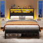 Dyzmo Full Size Bed Frame with Storage Headboard