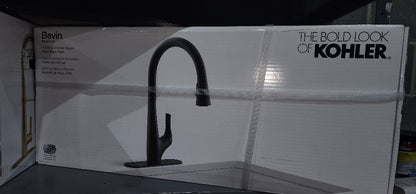 Kohler Bevin Matte Black High Arc in Kitchen Faucet