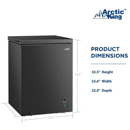 Arctic King 5.1 Cu ft Chest Freezer, Black