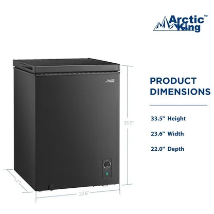 Arctic King 5.1 Cu ft Chest Freezer, Black