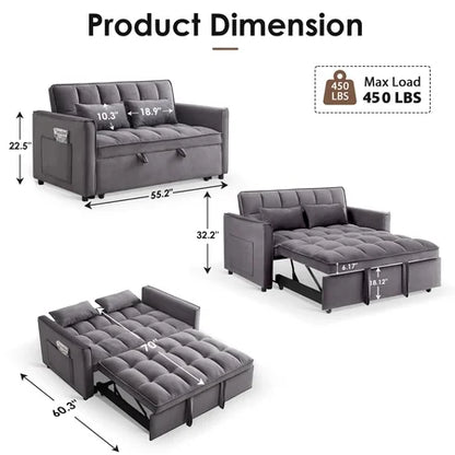 Vinform 54 3-in-1 Convertible Sleeper Sofa Bed