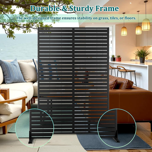 Metal Privacy Screen, 72''H×47''W Fence Panel