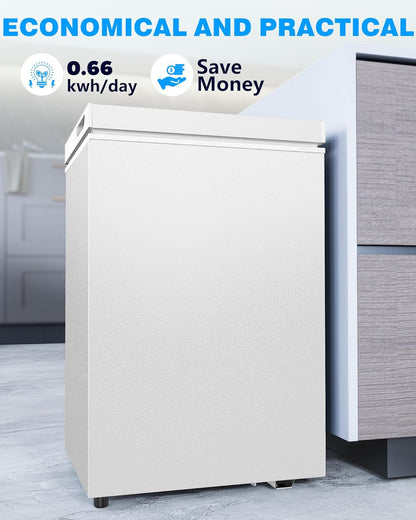 Joy Pebble Chest Freezer, 2.8 Cu.Ft, White