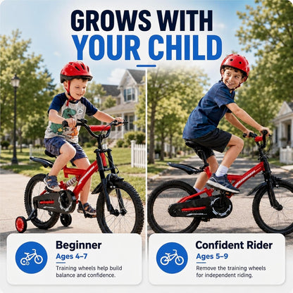 SUGIFT 18-Inch Kids Bike, Red