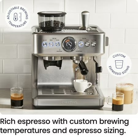 Chefman Crema Espresso Machine with Grinder