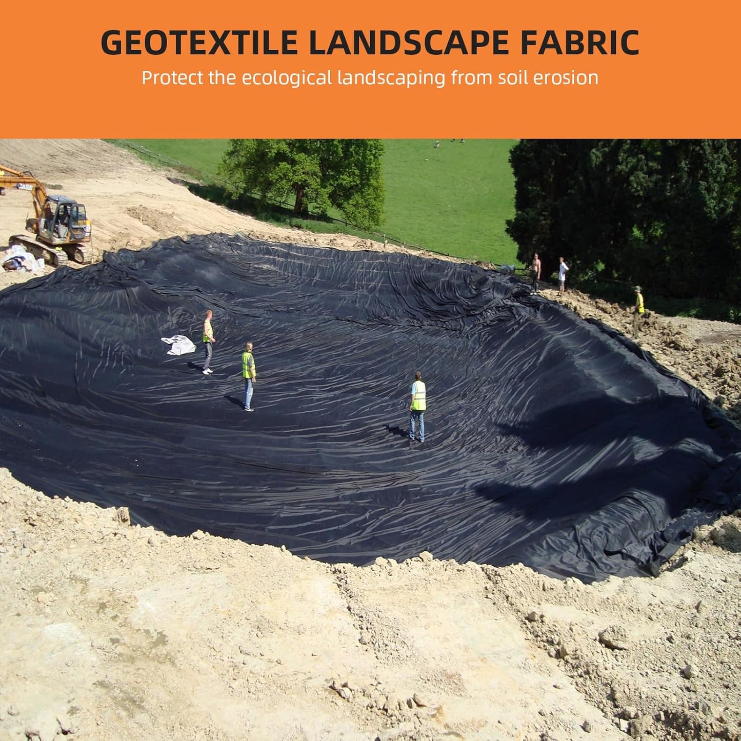 PioneerWorks Geotextile Landscape, 6ft x 50ft & 6oz Geotextile Fabric, PP Drainage 350N Tensile Strength & 440N Load Capacity, for Driveway & Road Stabilizationr, Erosion Control, French Drains