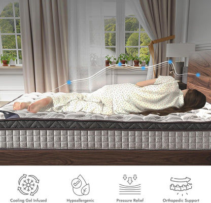 Anwick 10" Queen Mattress in a Box Hybrid