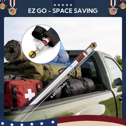 Yescom Telescopic Flag Pole Kit (3x5') Silver