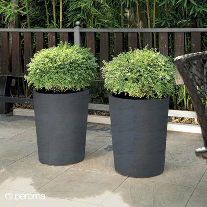 DEROMA BLACK PLANTER 21”x 17” TALL PLANTER