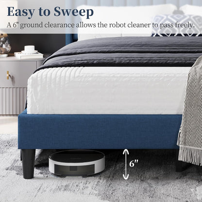 Yaheetech Queen Bed with Upholstered Headboard