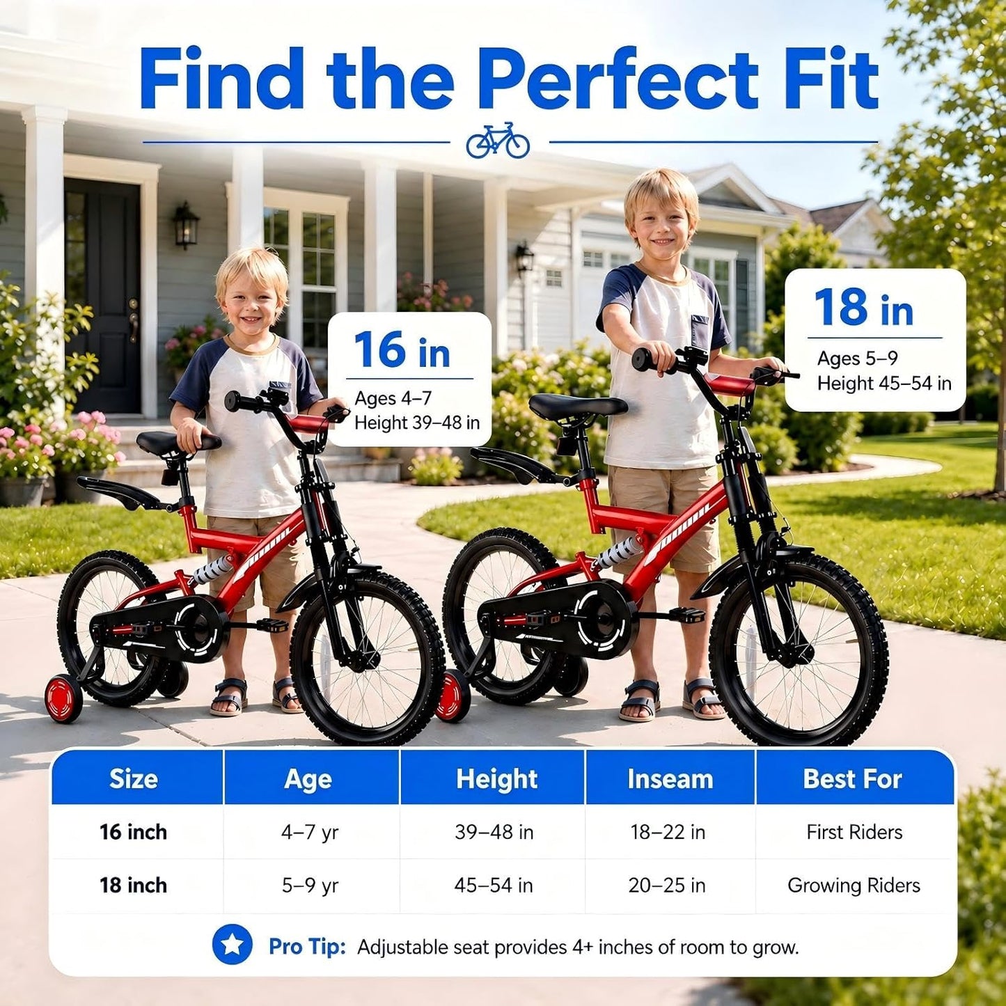 SUGIFT 18-Inch Kids Bike, Red