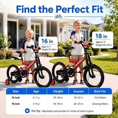 SUGIFT 18-Inch Kids Bike, Red