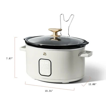 NEW Beautiful Programmable 6-Quart Slow Cooker, White Icing by Drew Barrymore