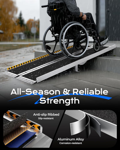 Wheelchair Ramp 6ft Aluminum Ramp 800LBS