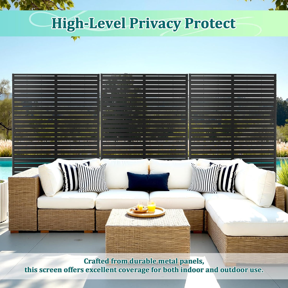 Metal Privacy Screen, 72''H×47''W Fence Panel