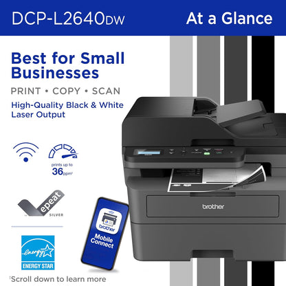 RENEWED Brother DCP-L2640DW Wireless Monochrome MFP