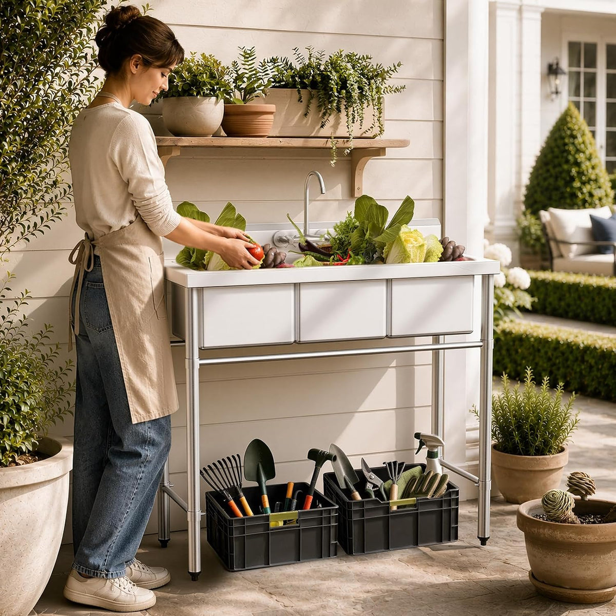 Bonnlo 3-Compartment Stainless Sink
