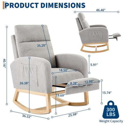 TROPOW Nursing Rocking Chair with Footrest