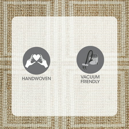 Ivory & Natural Interlocking Jute 30x102 Runner