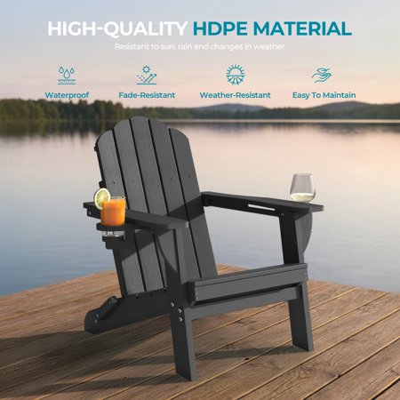 Folding Adirondack Chair (Set of 2) Black