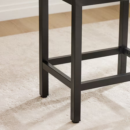 Concetta Set of 2 24in Saddle Bar Stools, Black