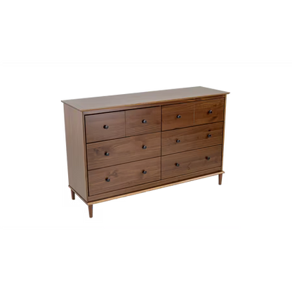 Spencer Six Drawers Solid Wood Dresser Walnut