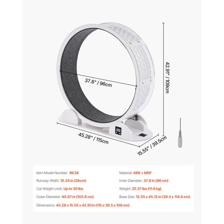 KFFKFF 40.8" Cat Exercise Wheel, 30lb+