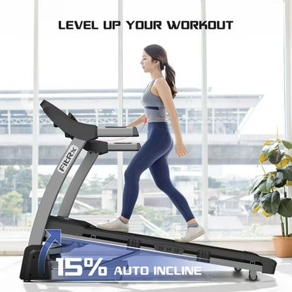 FitRx Crossrun Folding Treadmill – 300lb, 5” LED