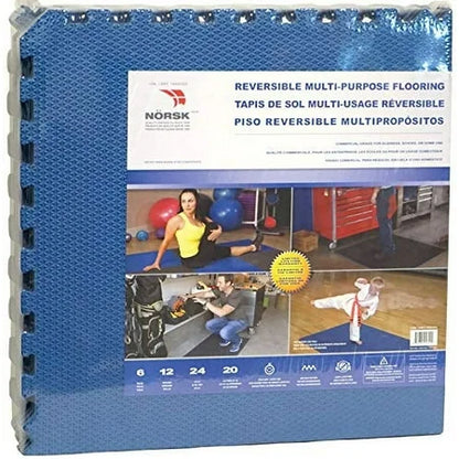 Norsk Reversible Multi-Purpose Flooring 6 Pieces Blue/Black
