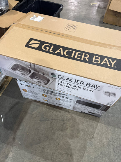 Glacier Bay 33 in. Drop-In Double Bowl Sink