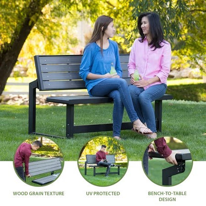 Lifetime Outdoor Convertible Bench, Harbor Gray