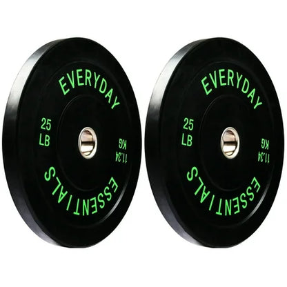BalanceFrom 25 lb Olympic Bumper Plate Pair Black