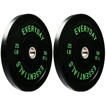 BalanceFrom 25 lb Olympic Bumper Plate Pair Black