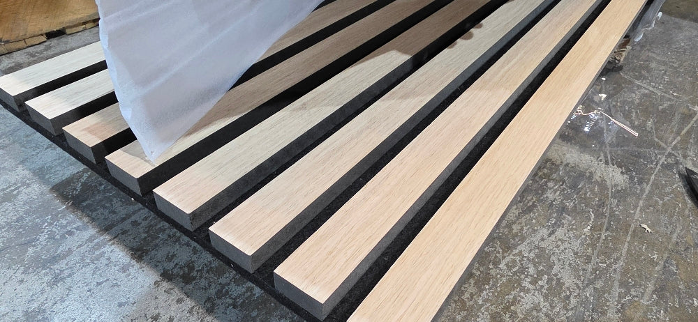 4 PACK SMARTSTANDARD Wood Slat Panels, Classic Oak