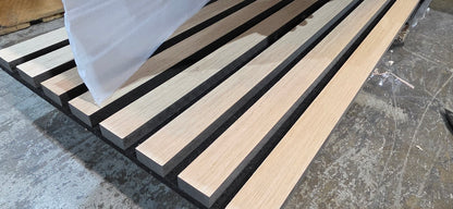 4 PACK SMARTSTANDARD Wood Slat Panels, Classic Oak