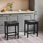Concetta Set of 2 24in Saddle Bar Stools, Black