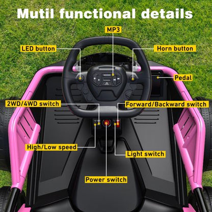 East Doll 24V Ride-On UTV, Remote, Pink