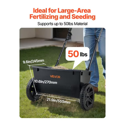 VEVOR Walk-Behind Spreader, 50 lb, 18" width