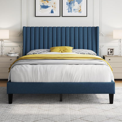 Yaheetech Queen Bed with Upholstered Headboard