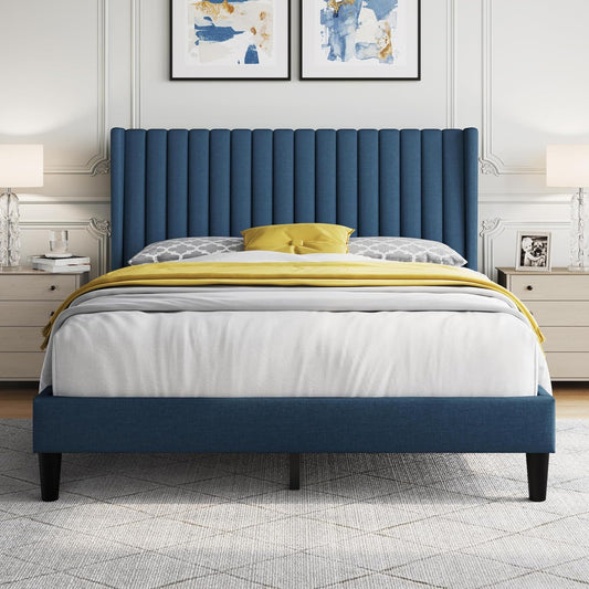 Yaheetech Queen Bed with Upholstered Headboard