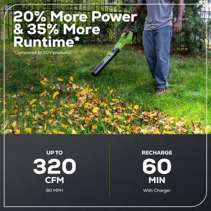 Greenworks 24V Cordless Axial Leaf Blower