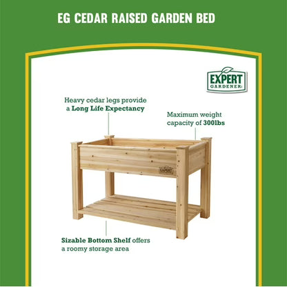 Expert Gardener 31in Natural Wood Raised Bed