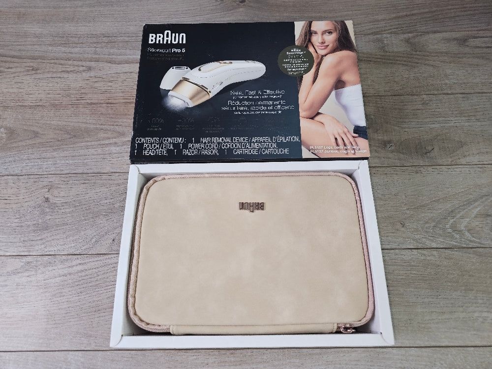 Braun Silk·expert Pro 5 PL5137 IPL, At-Home Hair Removal System, White&Gold