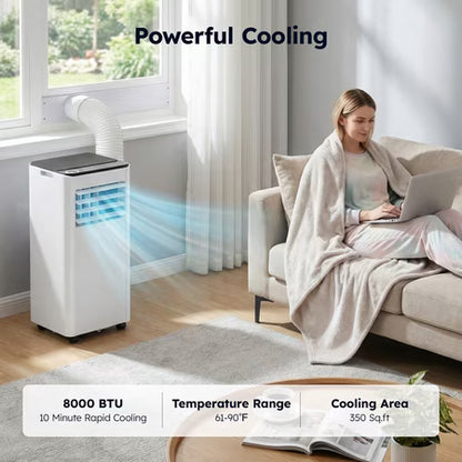 SIMZLIFE Portable AC 8000 BTU up to 550 Sq White