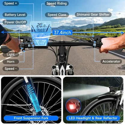 ZNH 1000W Electric Bike, 52V/13Ah, 26" MTB