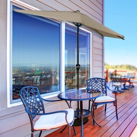 Pure Garden 9ft Half Umbrella for Balcony, Porch