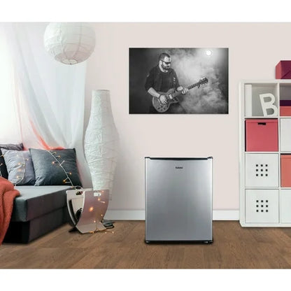 Galanz 2.7 Cu Ft One Door Mini Fridge, Stainless Steel Look, Estar