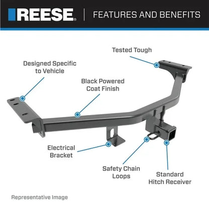 Reese Towpower   Class 3 Trailer Hitch, 2 Inch Square Receiver, Black, Compatible with 2021-2023 Hyundai Santa Fe, 2021-2023 KIA Sorento
