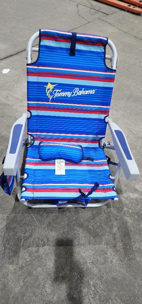 Tommy Bahama 5 Position Beach Chair (Blue Stripes)