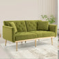 Velvet Upholstered Minimalist Tufted Metal Foot Double Seat Sofa Bed for Living Room Olive